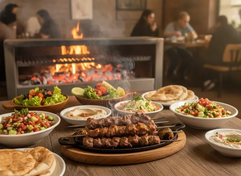 מנות בשר על הגריל במסעדת על המנגל הנשיא וייצמן 17, עפולה