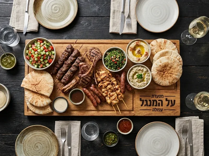 מגש בשרים מפנק עם סלטים ופיתות חמות